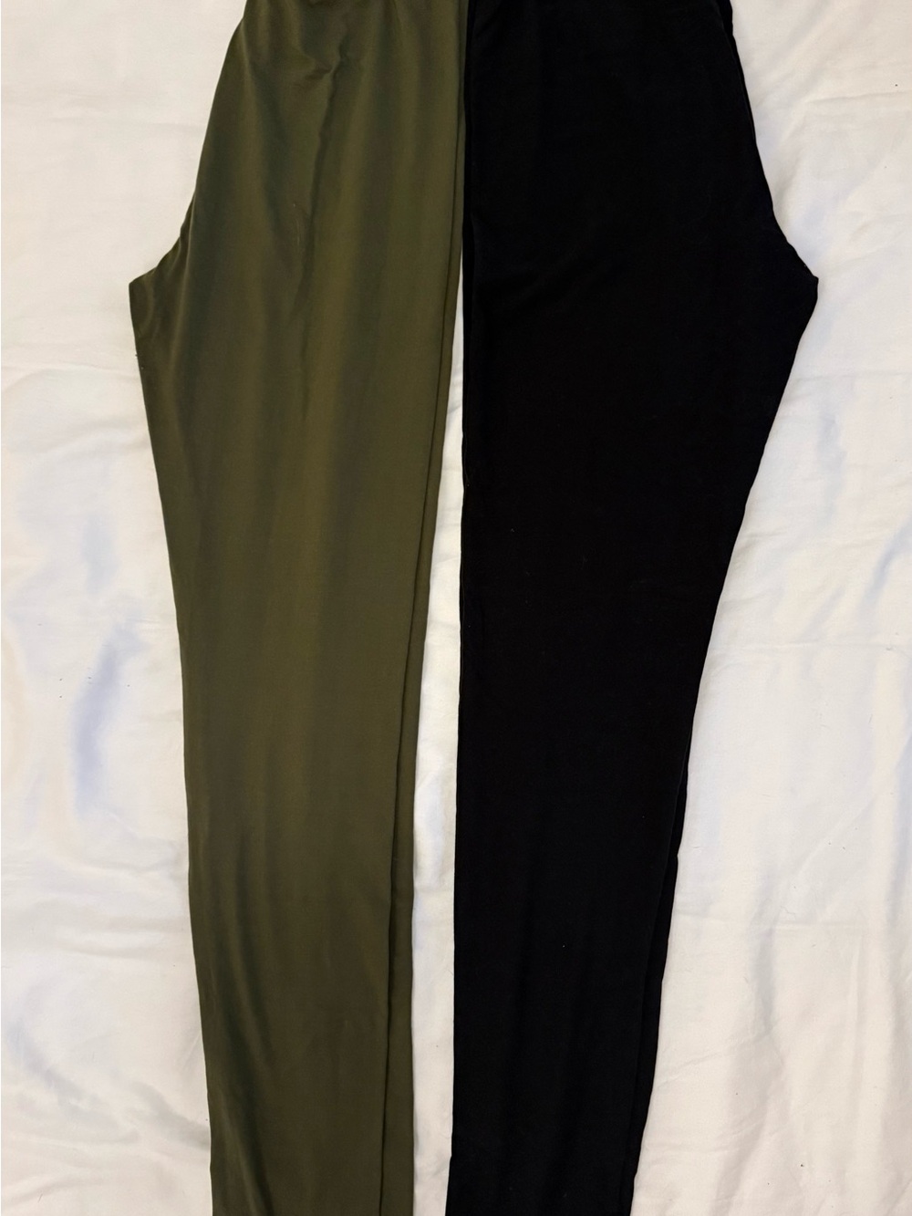 Women's Slim Leg Jumpsuit Pants - Olive & Black